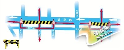 郑州农业路西向东俩路段今起封闭 机动车需绕行